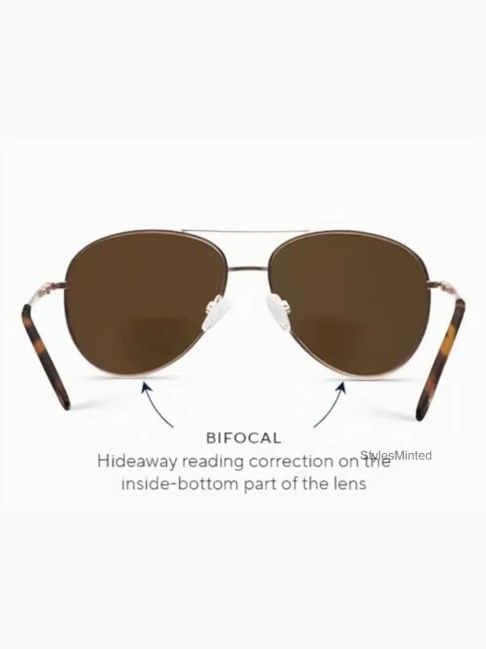 Unisex Ultraviolet Bifocal Aviator Sunglasses with Case